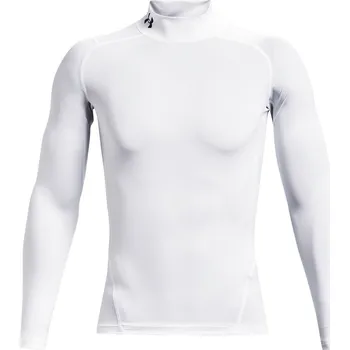 Pánská móda Pánské funkční tričko s dlouhým rukávem Under Armour HG ARMOUR COMP MOCK LS TEE bílé 1369606-100 - M | UK 6,5 | US 7