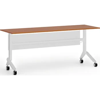 Psací stůl Mobilní stůl PRIMO MOVE, 180x60 cm, bílá podnož, třešeň