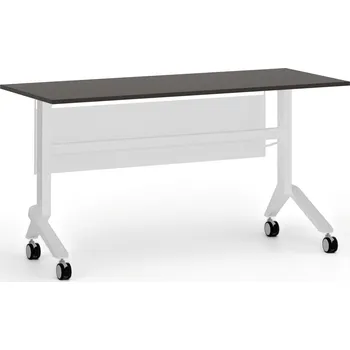 Psací stůl Mobilní stůl PRIMO MOVE, 140x60 cm, bílá podnož, wenge