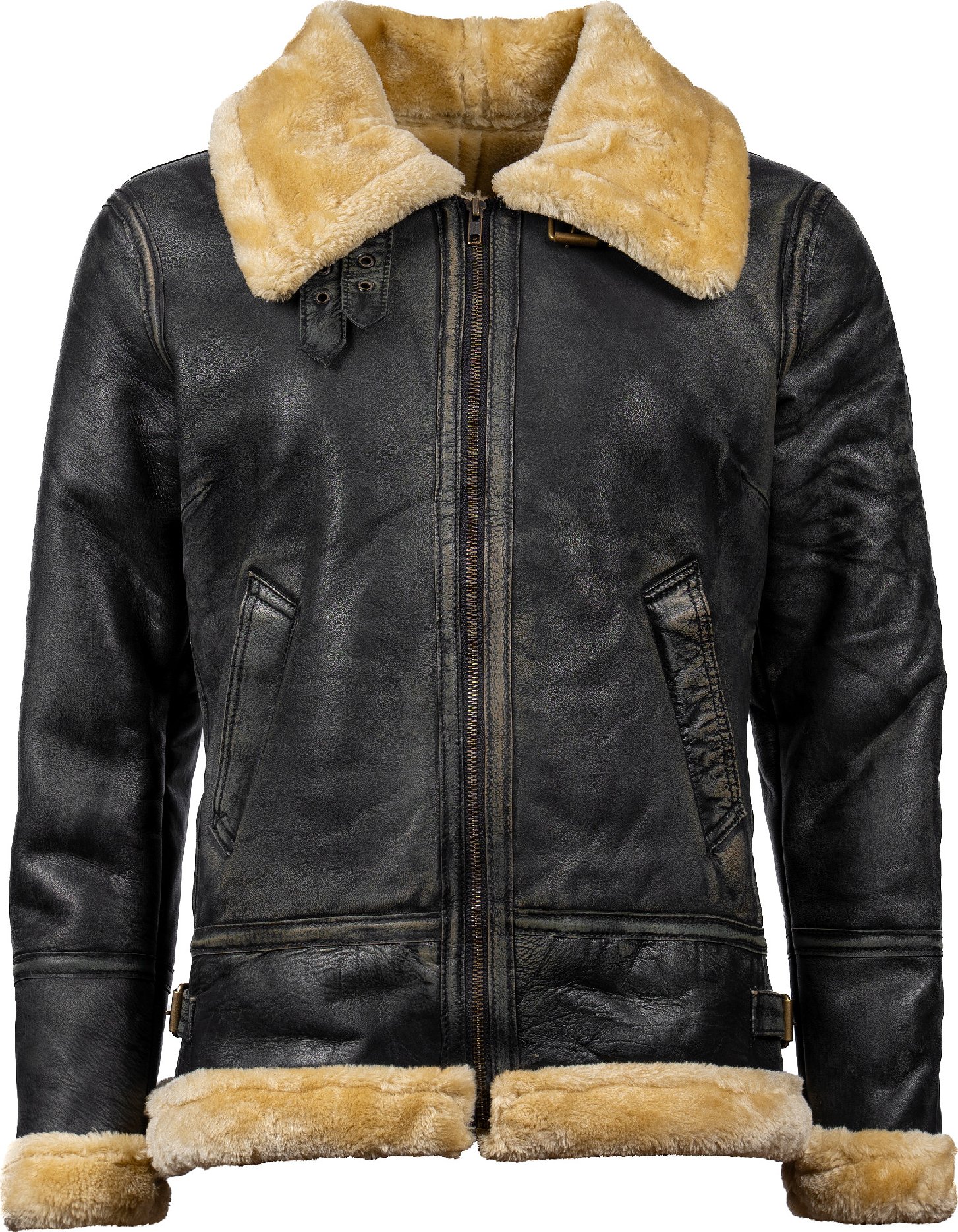 Dámská Kožená Zimní Bunda BomberFur Pilot Unique Cashmere Brixton Velikost: M