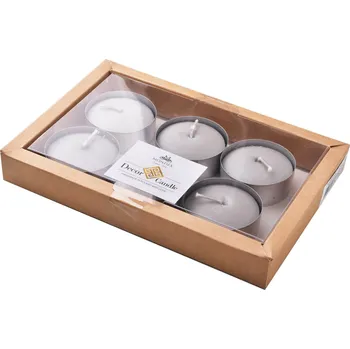 Svíčka Sada 6 ks čajových svíček MAX šedá