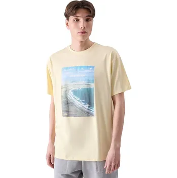 Pánské tričko tričko 4F 4FRSS24TTSHM2132 - 73S/Light Lemon XXL