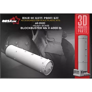 Plastikový model RESARM 1/48 BLOCKBUSTER Mk II 4000 lb. Heavy Bomb