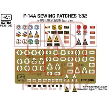Plastikový model HAD models 1/32 F-14A Sewing Patches (PE set) Vol.2