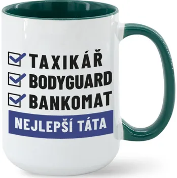 Hrneček - Nejlepší táta, Barva Zelená, Velikost 450 ml, Canvas Keramický hrnek MAX - barevný vnitřek a ucho Bezvatriko.cz 0501