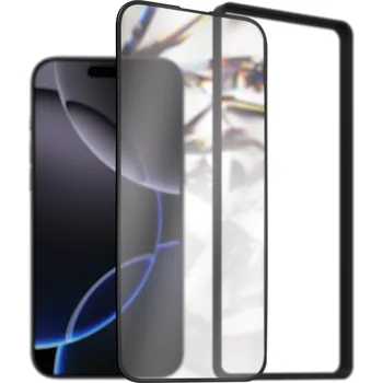 Telefonní příslušenství AlzaGuard 3D DiamondShield Glass pro iPhone 16 Pro Max s instalačním rámečkem
