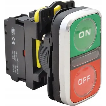 vypínač Dvojitý spínač Zapnout-Vypnout NYG3-DL2 LED 230V ON-OFF zelená + červená