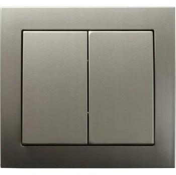 vypínač Dvojitý vypínač pod omítku Ospel odstíny šedé ŁP-17W/45