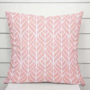 Povlak na polštářek Bavlněný povlak na polštář Sandra SA-211 Listy na starorůžovém 50 x 60 cm