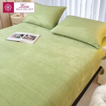 Povlečení Zimní hřejivé elastické prostěradlo z plyše | hřejivé povlečení - barva obrázku-12,90x190x10cm 1ks