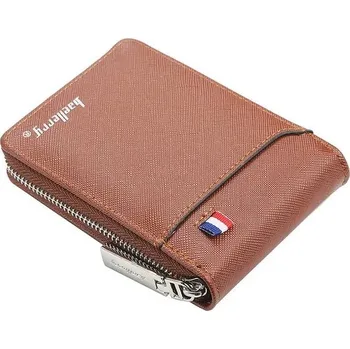 Peněženka Pánská malá peněženka na zip | pouzdro na mince - hnědý