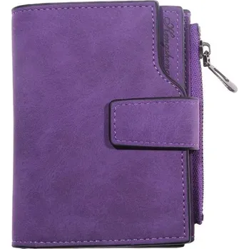 Peněženka Kožená dámská malá luxusní peněženka - Nachový