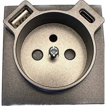 Elektrická zásuvka EFAPEL Středový díl s USB zásuvkou GRAFIT 90650 TIS