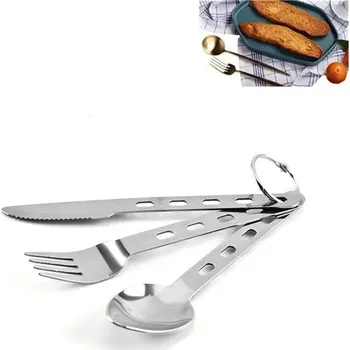 Příbor Nerezová sada příborů na cesty | kempingové příbory 3 ks