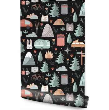 Fototapeta Tapeta pro děti KEMPING Les Zvířata Příroda