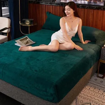 Povlečení Zimní flanelové elastické prostěradlo | hřejivé povlečení - barva obrázku-173,200x220x25cm 1ks