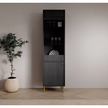 Knihovna Vitrína Tili 2D - černá