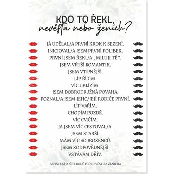 Svatební dekorace Kdo to řekl? Nevěsta nebo ženich?