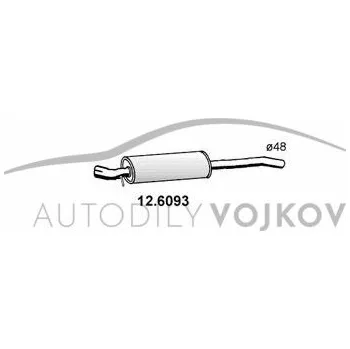 Střední díl výfuku Díl výfuku střední Fiat Multipla 1.6 16V Bipower