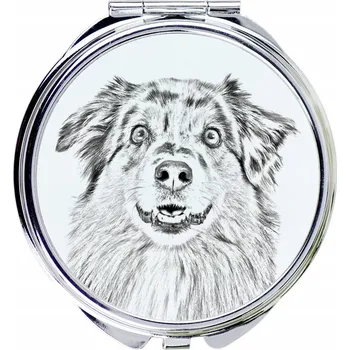Kosmetické zrcátko Australský ovčák kompaktní kapesní zrcátko s fotografií psa