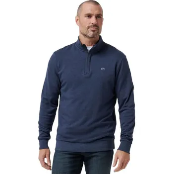 Travis Mathew CLOUD QUARTER ZIP 2.0 pánská fleecová mikina, modrá pánské, M
