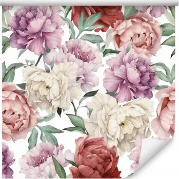 Fototapeta Tapeta do jídelny barevné PIVOŇKY akvarel retro