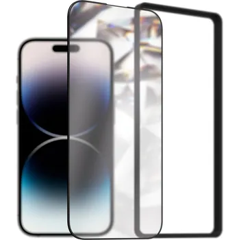 Telefonní příslušenství AlzaGuard 3D DiamondShield Glass pro iPhone 14 Pro s instalačním rámečkem