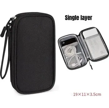 Cestovní taška Cestovní organizér kabelů | voděodolné pouzdro, přenosná taška - Černá Jednovrstvá