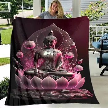 deka Flanelová deka s motivem buddhy | pléd do ložnice - 29,180 x 230 cm