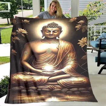 deka Flanelová deka s motivem buddhy | pléd do ložnice - 20,180 x 230 cm