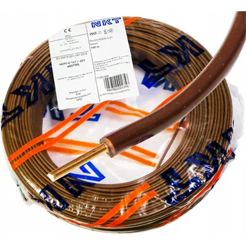 elektrický kabel Kabel drát CY 1x 1,5 mm hnědý měděný CU 100 m