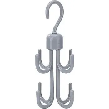 Úložný box Rotující háček na šály a oblečení | Multifunkční úložný organizér - Šedá