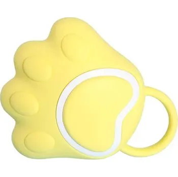 Péče o srst a drápky Silikonový kartáč na psa s dávkovačem šamponu - Žlutá