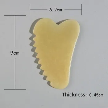 Jade kámen gua sha na masáž a detoxikaci pleti | masážní nástroj - Žluť