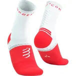Compressport ponožky Pro Marathon - neonově červená/bílá Velikost: XL