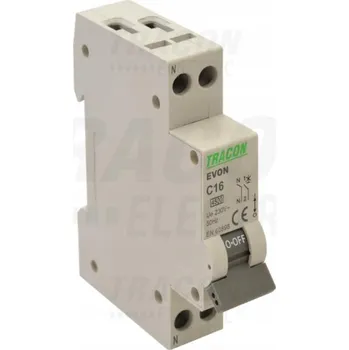 Jistič TRACON Jistič charakteristiky C, 6A, 1P+N, 4,5kA EVONC6