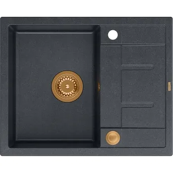 Granitový dřez Jednodřez Quadron Morgan 116, granitový, černý