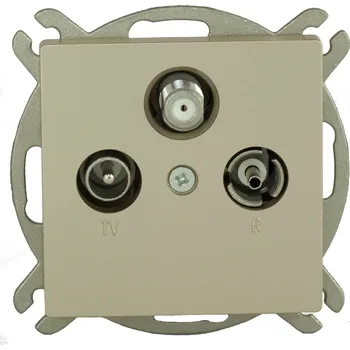 Elektrická zásuvka Anténní zásuvka nástěnná Timex-Elektro stříbrná