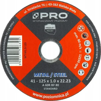 Řezný kotouč PRO KOTOUČ NA KOV 125 X 1.0 X 22,23 MM PRO-WT001