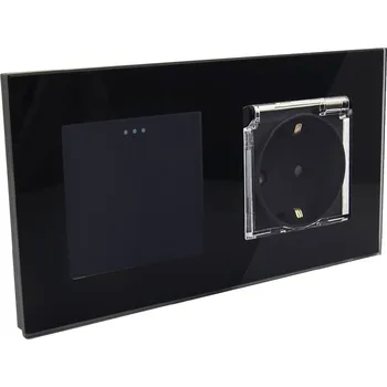 Elektrická zásuvka Černá nástěnná Elektrická Zásuvka B-line