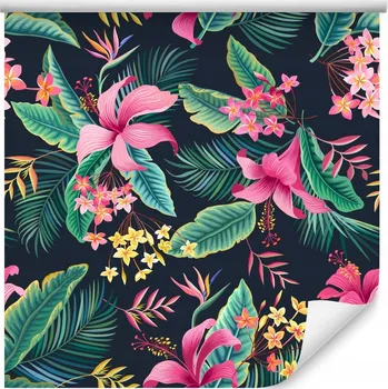 Fototapeta Tapeta do jídelny tropické KVĚTY zeleň listy