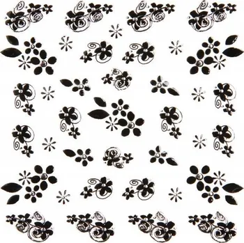 samolepka Samolepky na nehty Niko květiny se stříbrným zirkonem