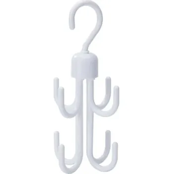 Úložný box Rotující háček na šály a oblečení | Multifunkční úložný organizér - Bílý