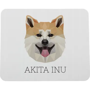 Obraz Akita, Akita Inu - geometrická podložka s fotografií a nápisem pod myš Art