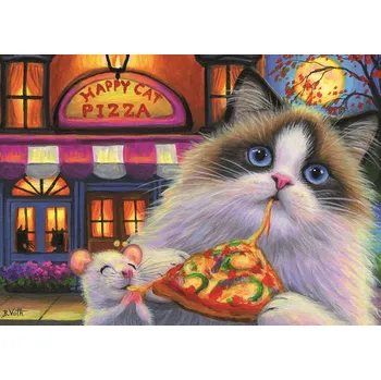 Puzzle RAVENSBURGER Puzzle Pizza pro kočku - rozmanitost chutí 35 dílků