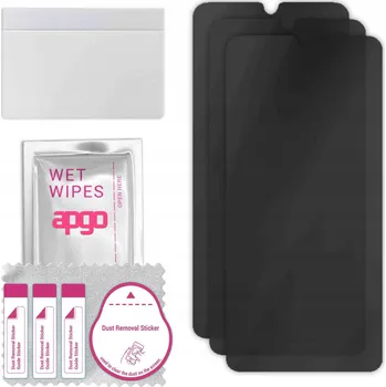 Pouzdro na mobilní telefon 3x Hybridní Sklo s filtrem soukromí pro LG W30 Pro, PRIVACY