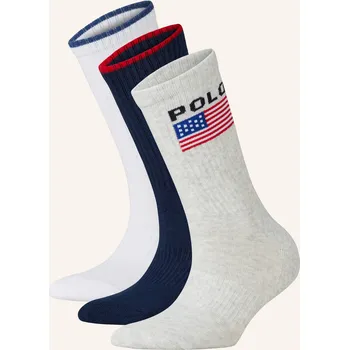 Dámské punčochy Polo Ralph Lauren Ponožky, 3&nbsp;Páry V&nbsp;Balení, 001 white, navy,...