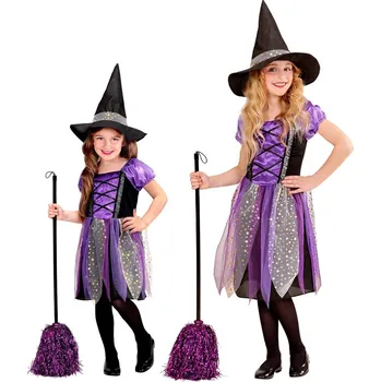 Karnevalový kostým Dívčí kostým třpytivá čarodějnice - Pro věk 8-10 let