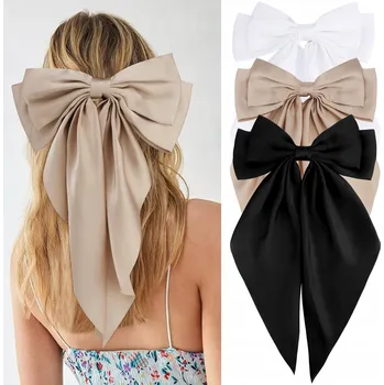 Velká sponka do vlasů se saténovou mašle, 3 ks, 3 barvy, 40*20 cm