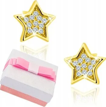 Náušnice Náušnice Mennica Bydgoska z pozlacených hvězdiček ryzost 925